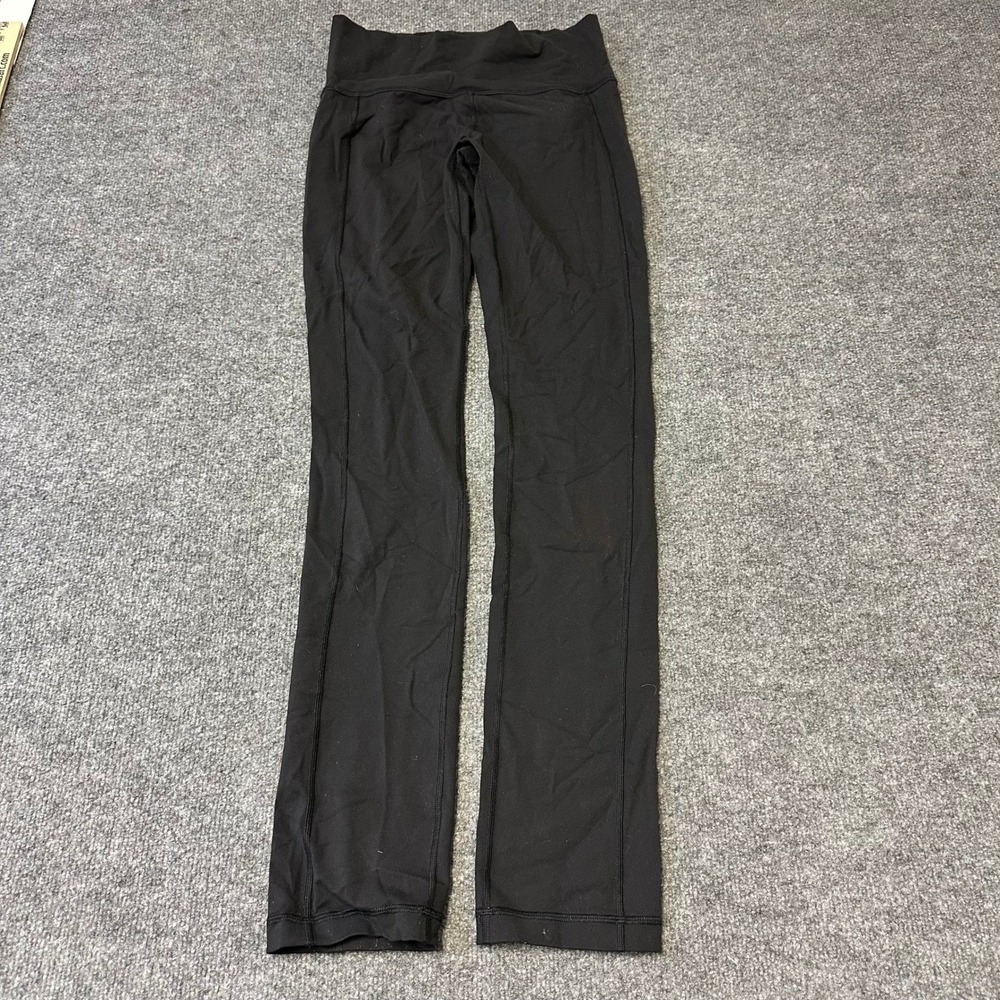 Lululemon Pants Womens Size 4 Black High Waisted Slim Fit Straight Leg Yoga